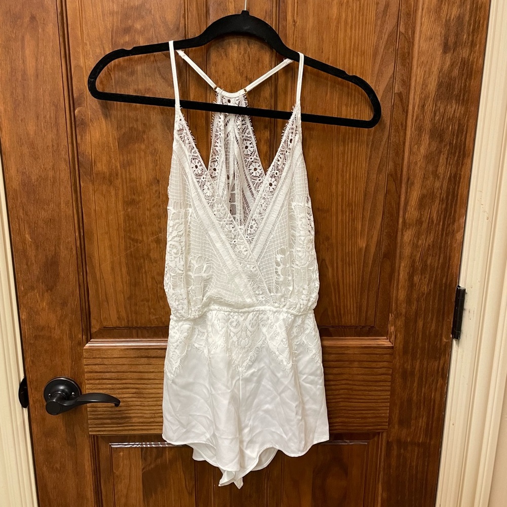 Flora Nikrooz white bridal romper XS